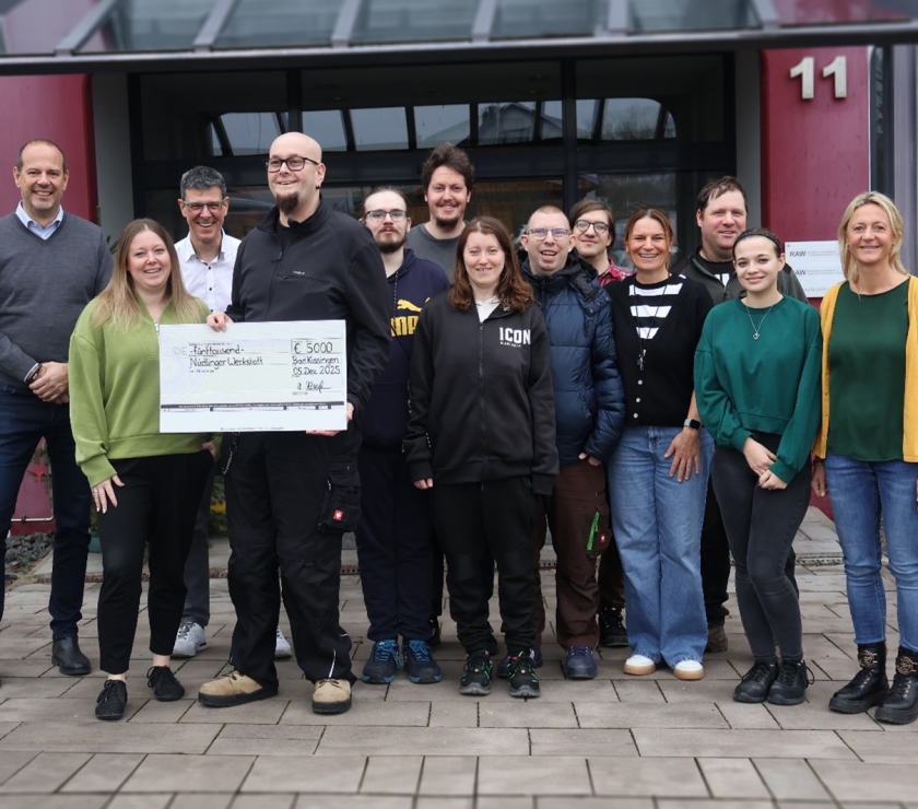 5000-Euro-Spende von Pro Care Management GmbH für die Nüdlinger Werkstatt